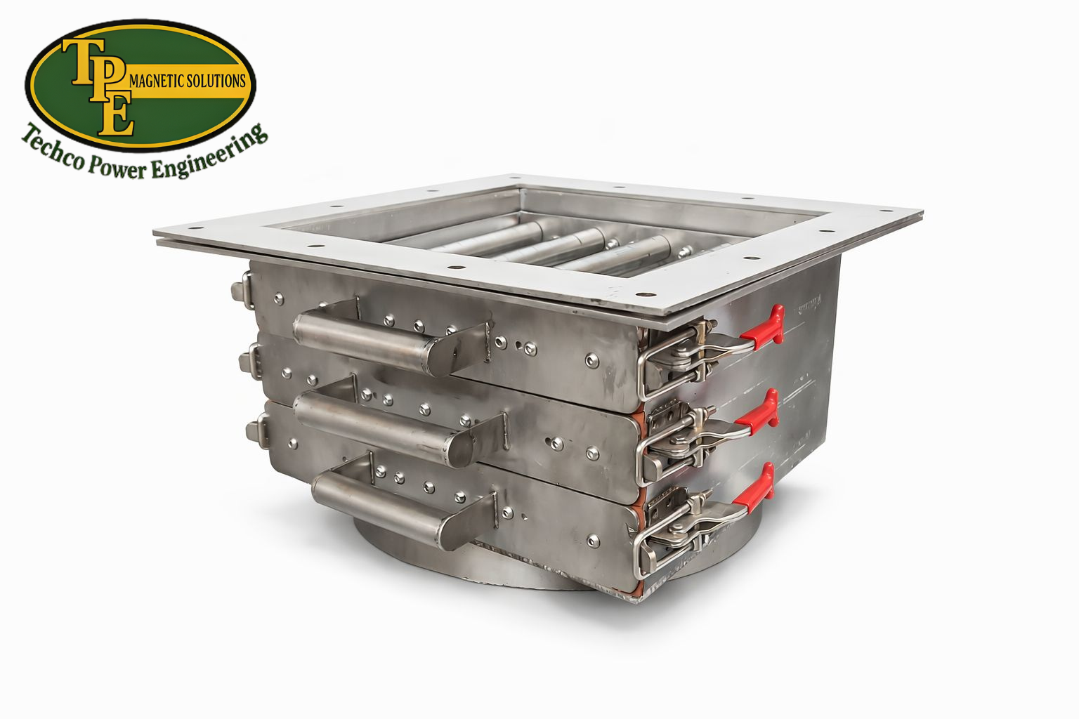 3 drawer grid / grate magnet with square to round housing